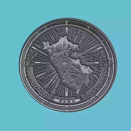 Peru Map Medallion Wall Art Printer 3D print model