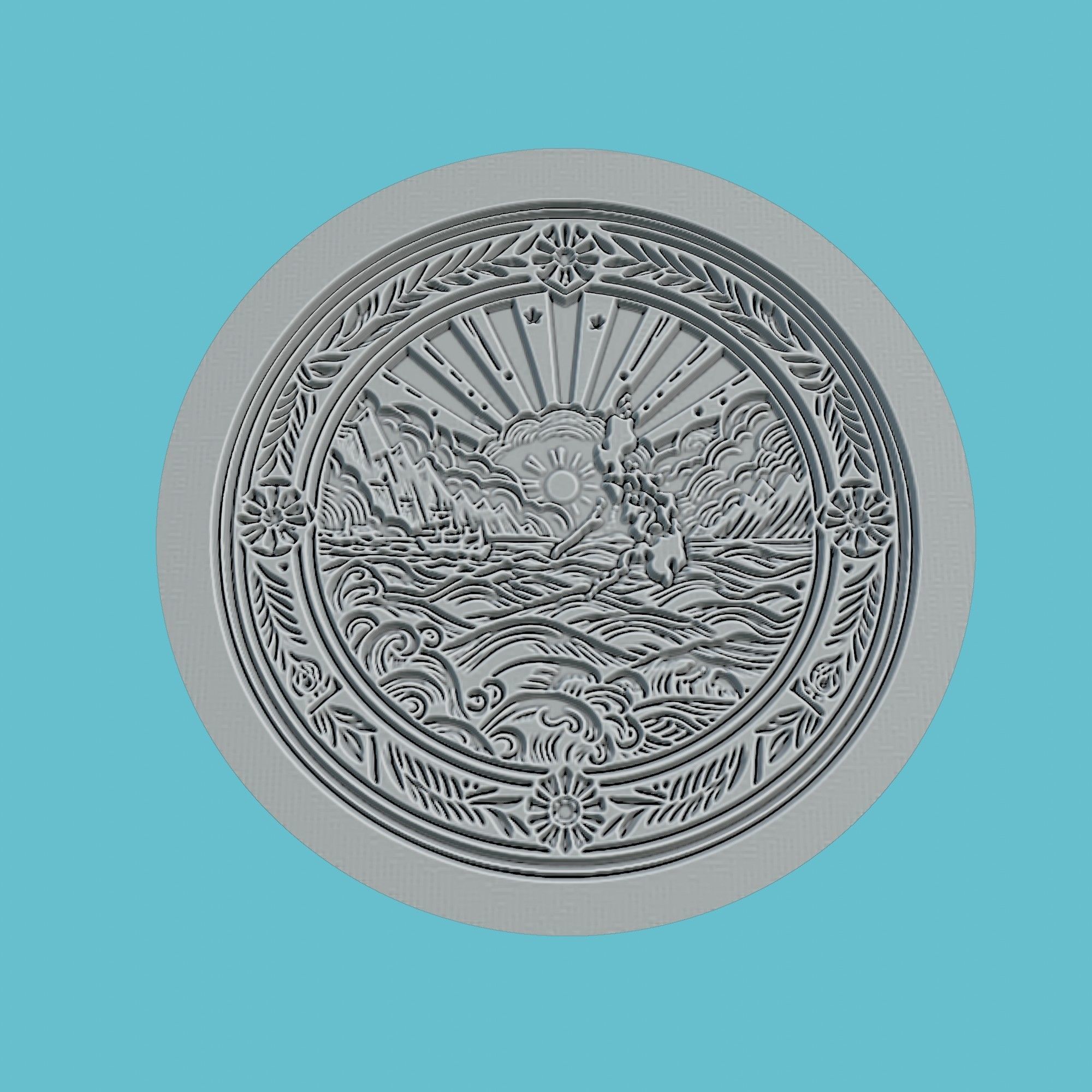 Philippines Map Medallion Wall Art Printer 3D print model_2