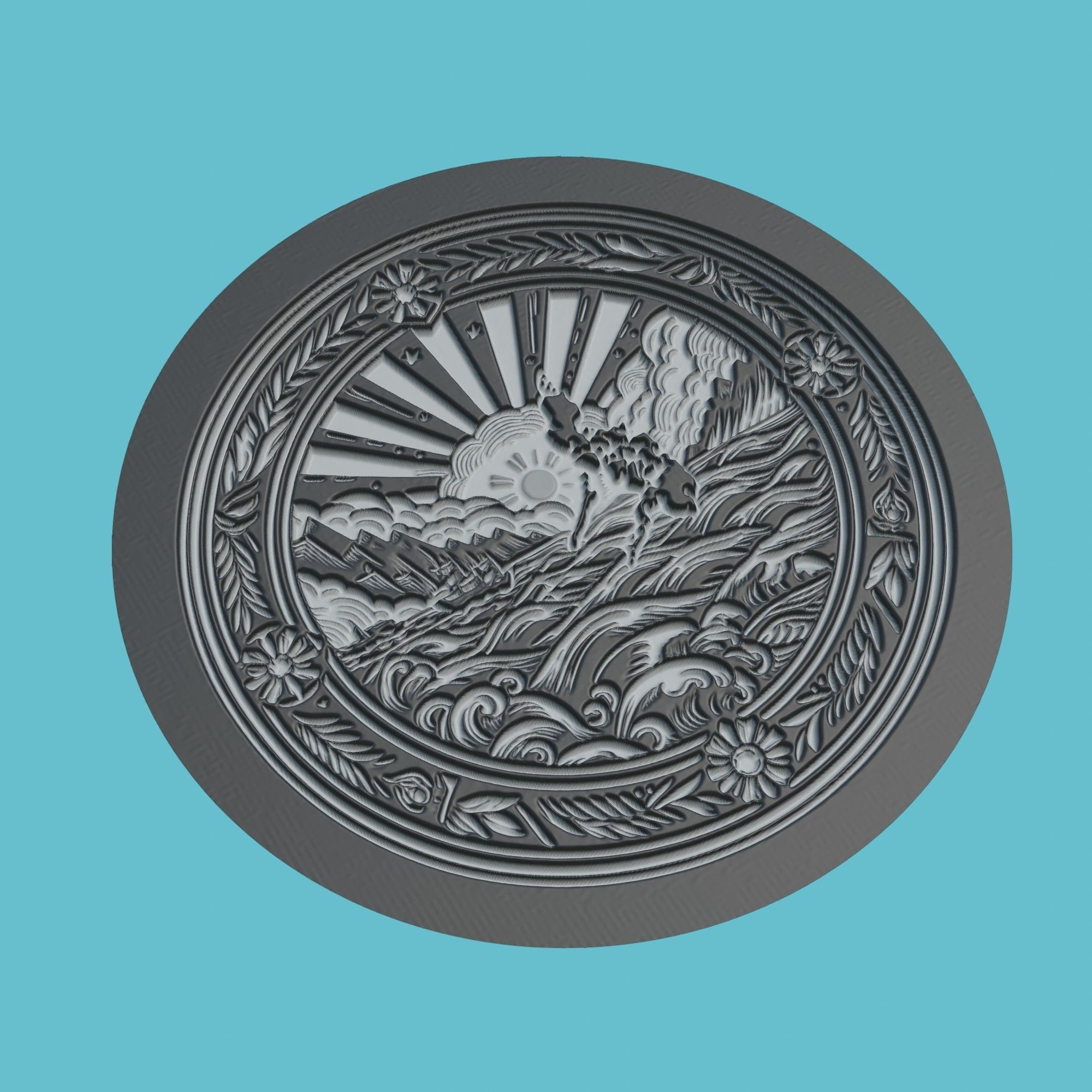 Philippines Map Medallion Wall Art Printer 3D print model_1