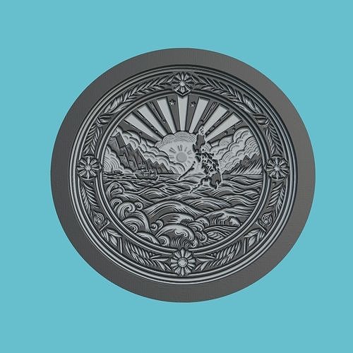 Philippines Map Medallion Wall Art Printer 3D print model