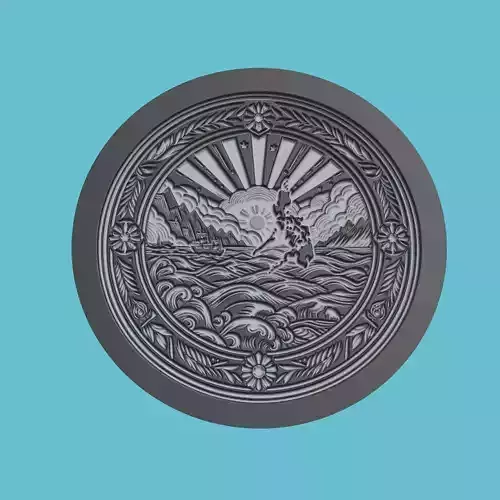 Philippines Map Medallion Wall Art Printer 3D print model