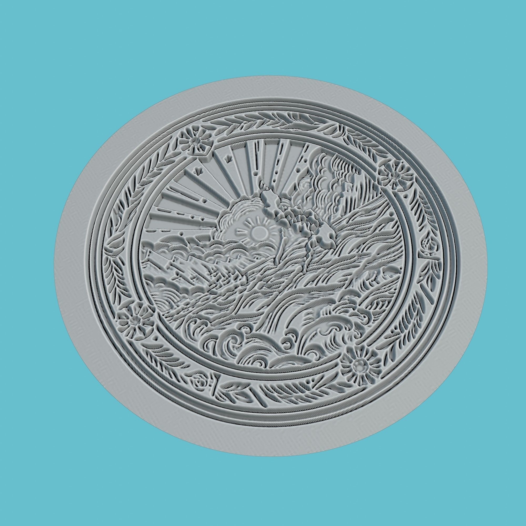 Philippines Map Medallion Wall Art Printer 3D print model_3