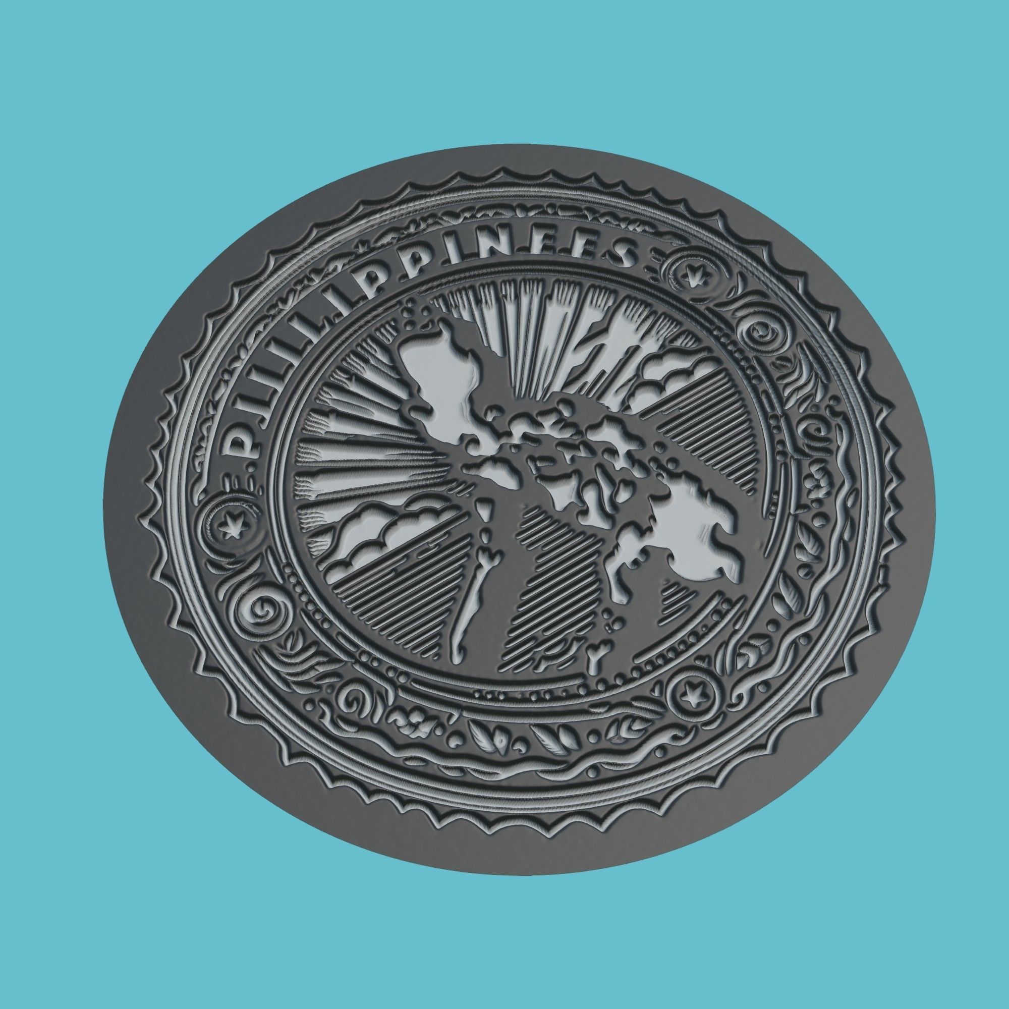 Philippines Map Medallion Wall Art Printer 3D print model_1