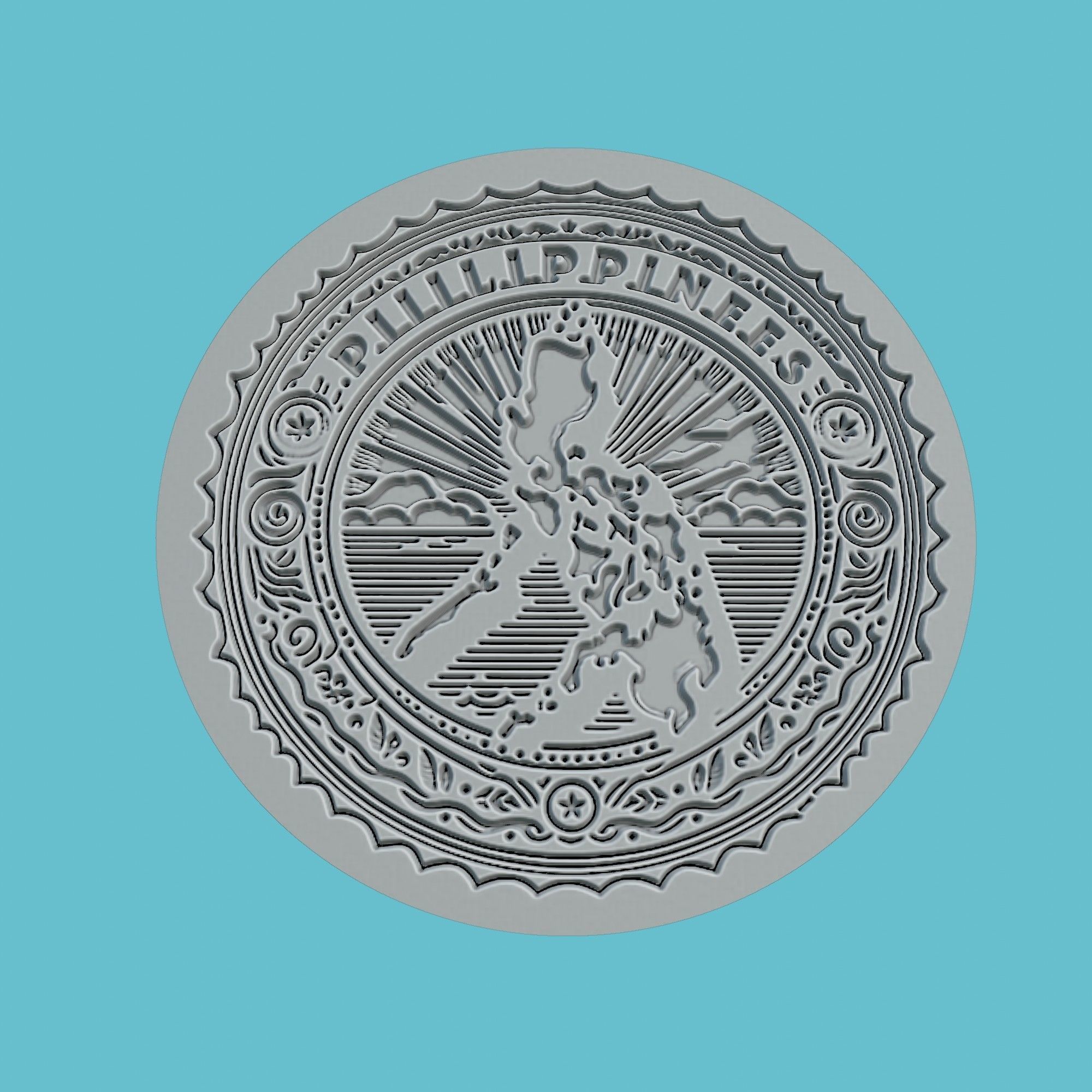 Philippines Map Medallion Wall Art Printer 3D print model_2