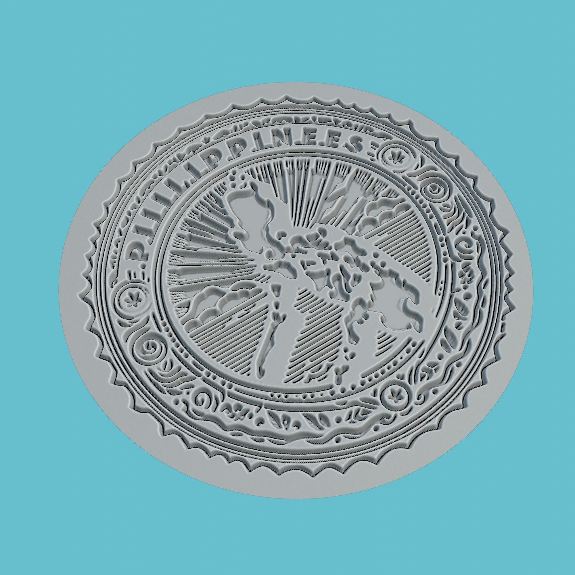 Philippines Map Medallion Wall Art Printer 3D print model_3
