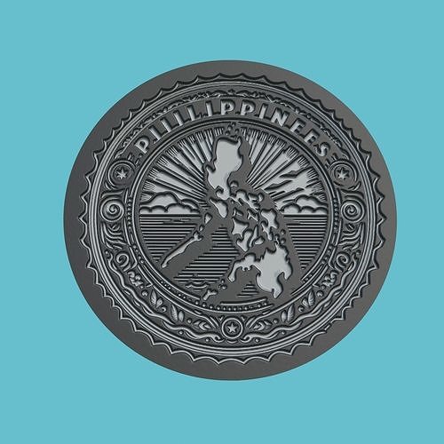 Philippines Map Medallion Wall Art Printer 3D print model
