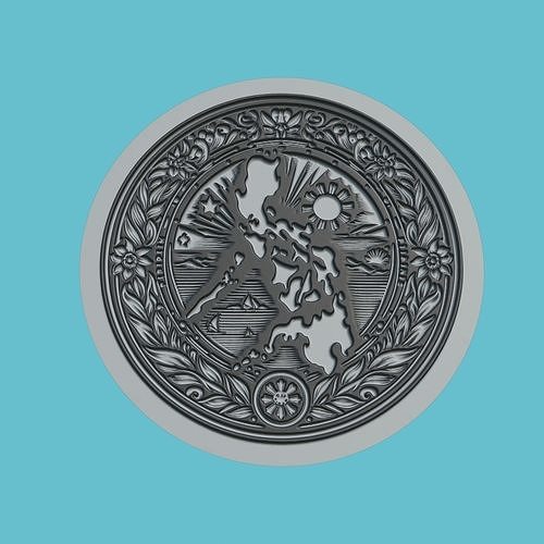 Philippines Map Medallion Wall Art Printer 3D print model