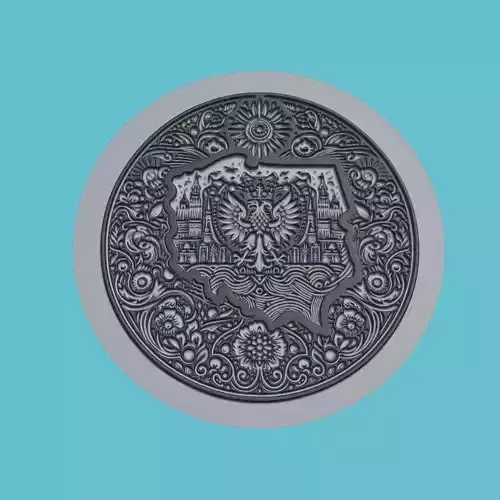 Poland Map Medallion Wall Art Printer