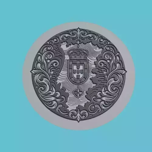 Portugal Map Medallion Wall Art Printer