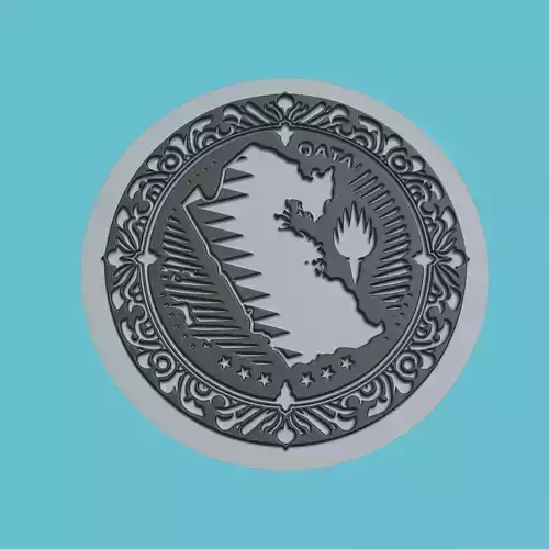 Qatar Map Medallion Wall Art Printer