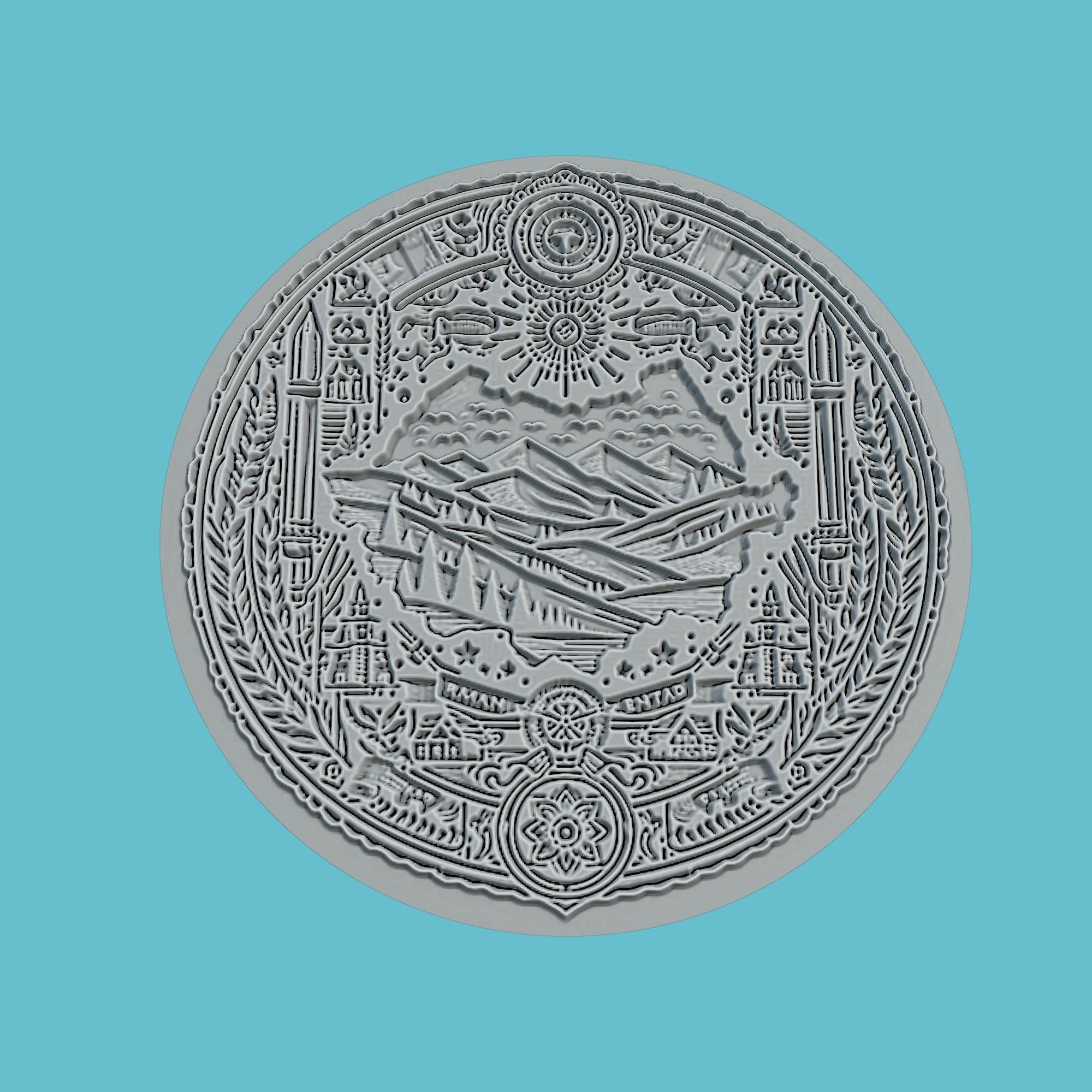 Romania Map Medallion Wall Art Printer 3D print model_2