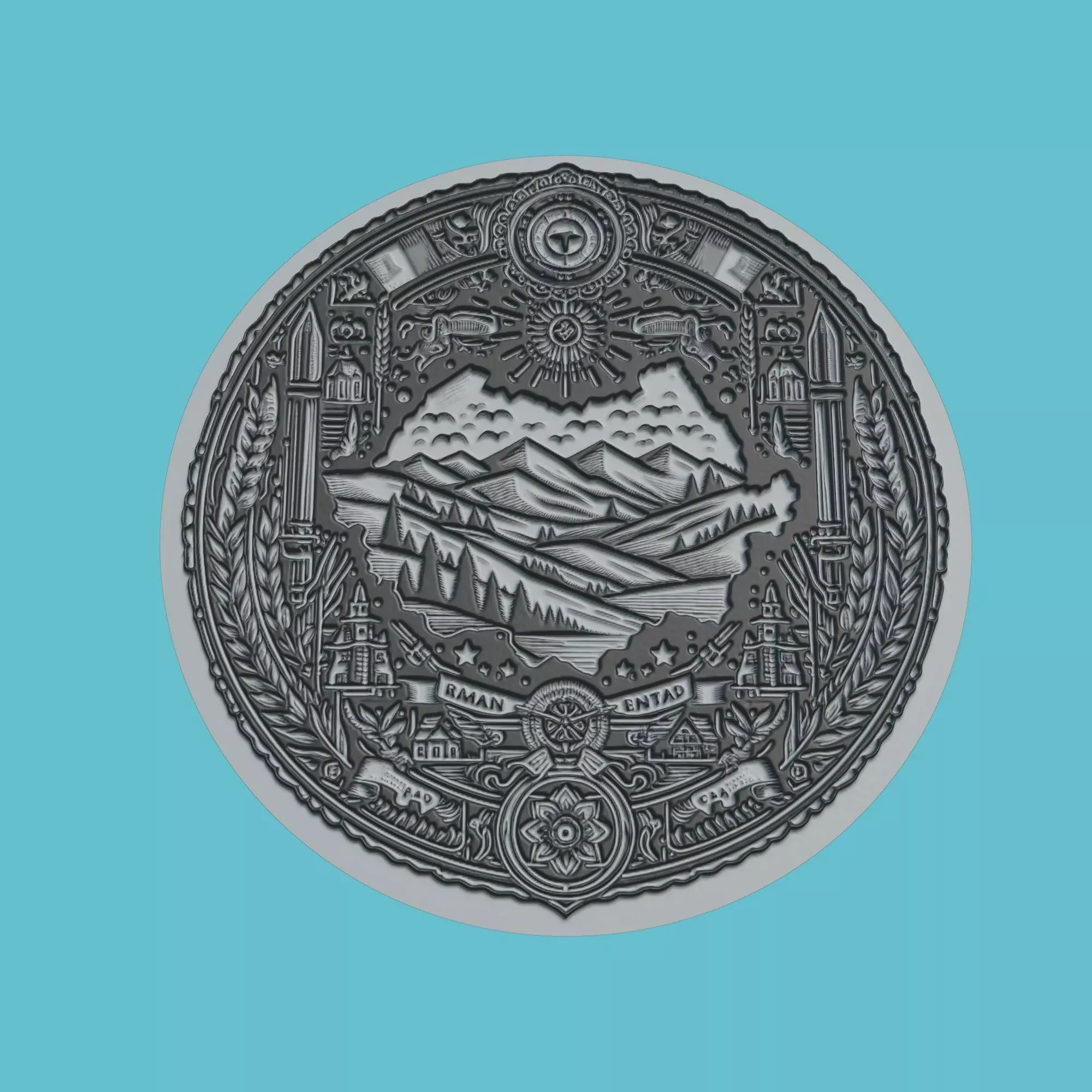 Romania Map Medallion Wall Art Printer 3D print model_0