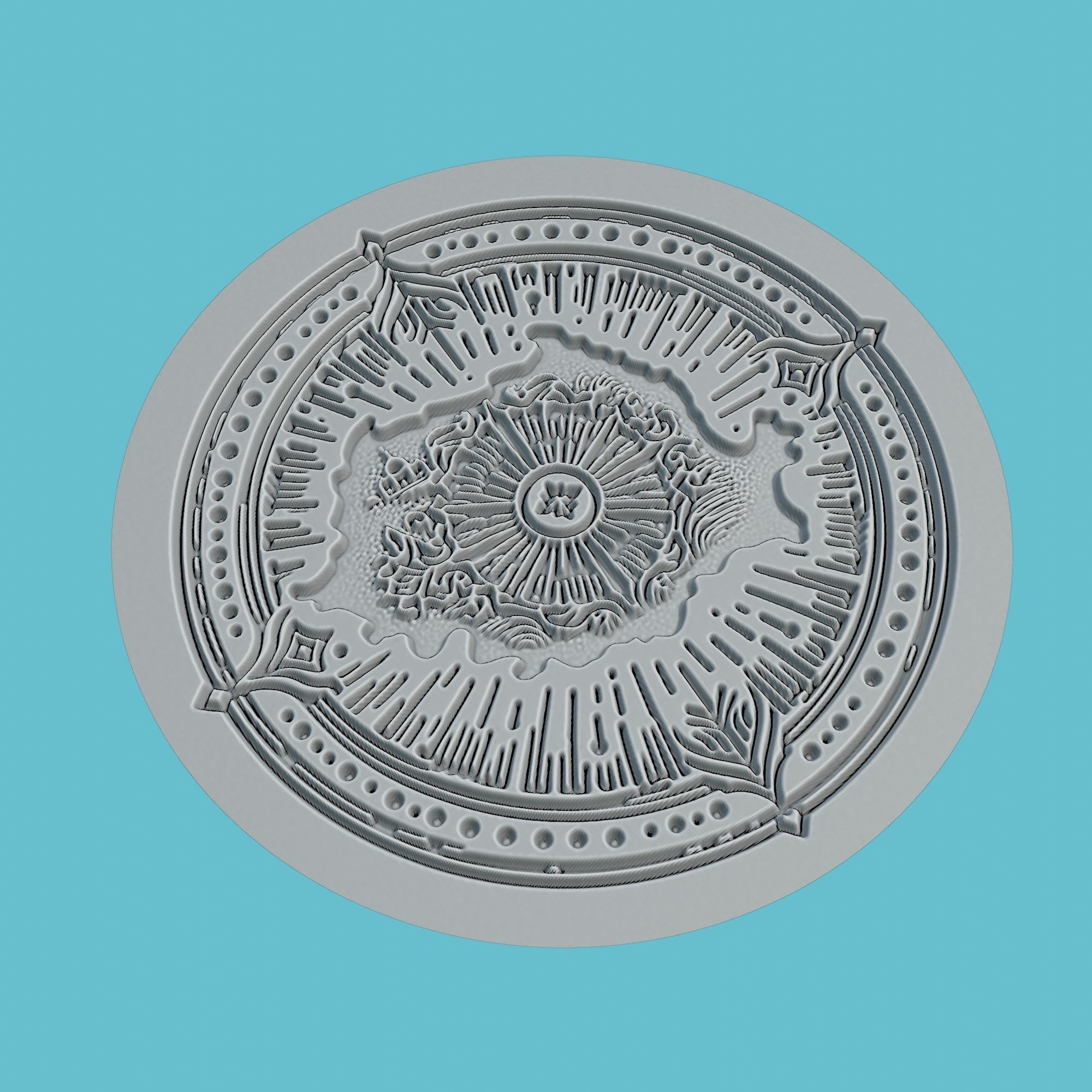Romania Map Medallion Wall Art Printer 3D print model_3