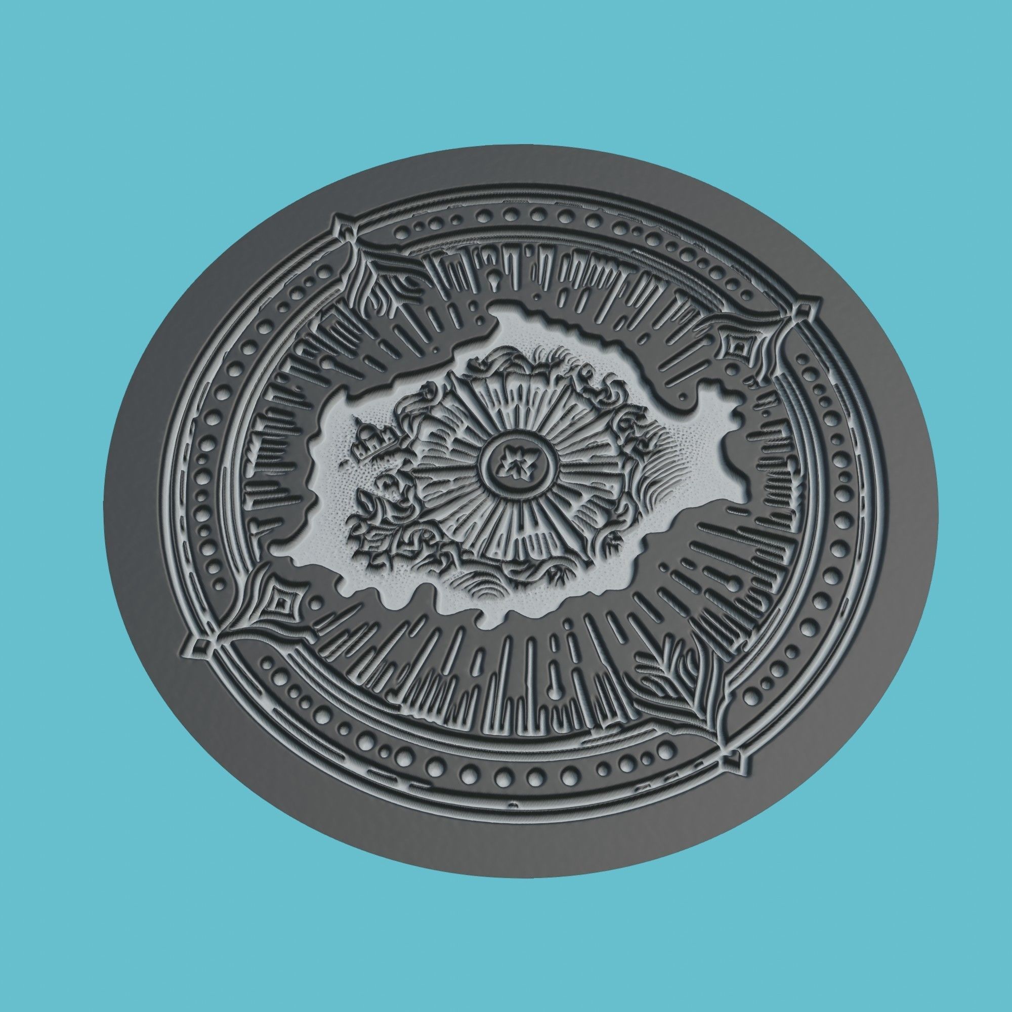 Romania Map Medallion Wall Art Printer 3D print model_1