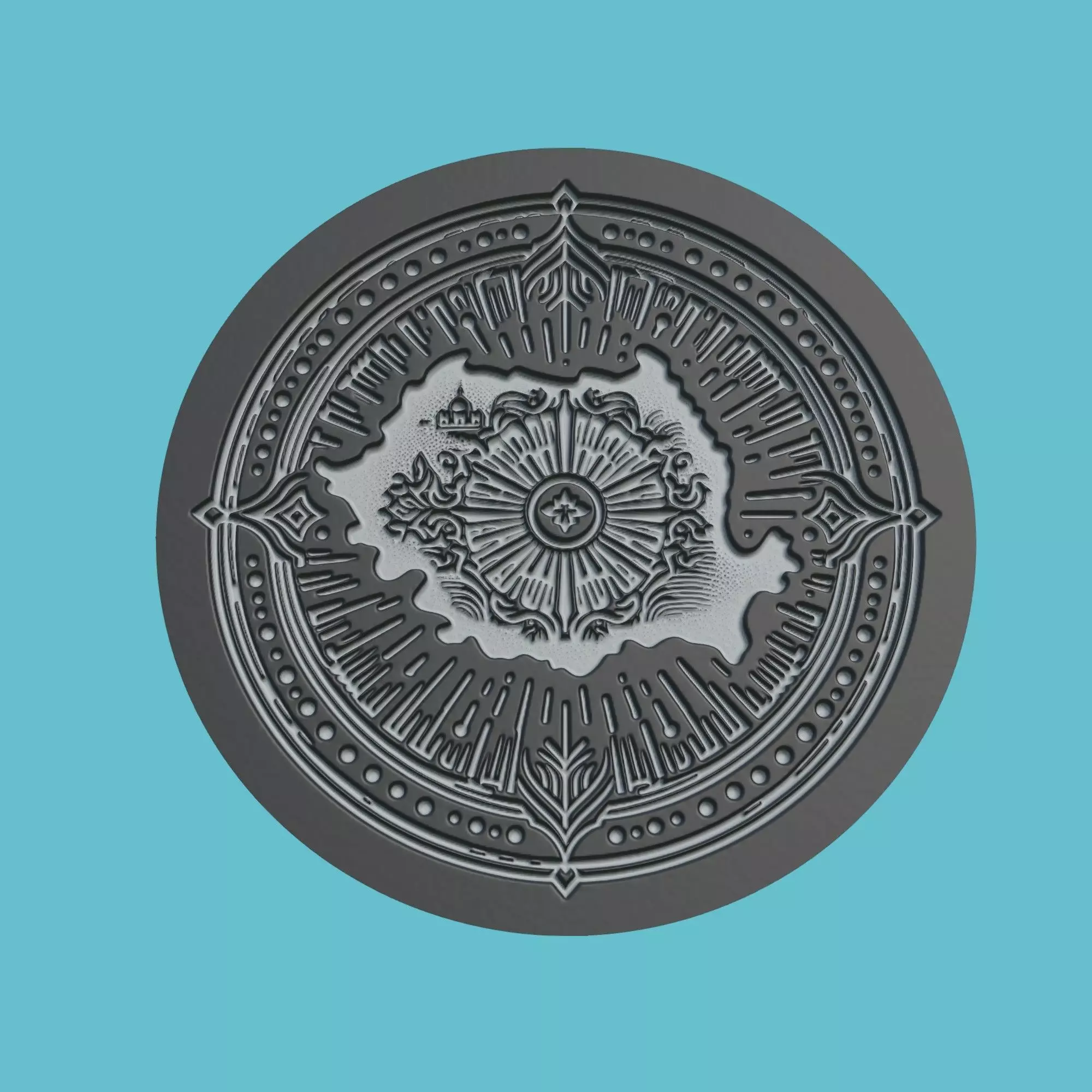 Romania Map Medallion Wall Art Printer 3D print model_0
