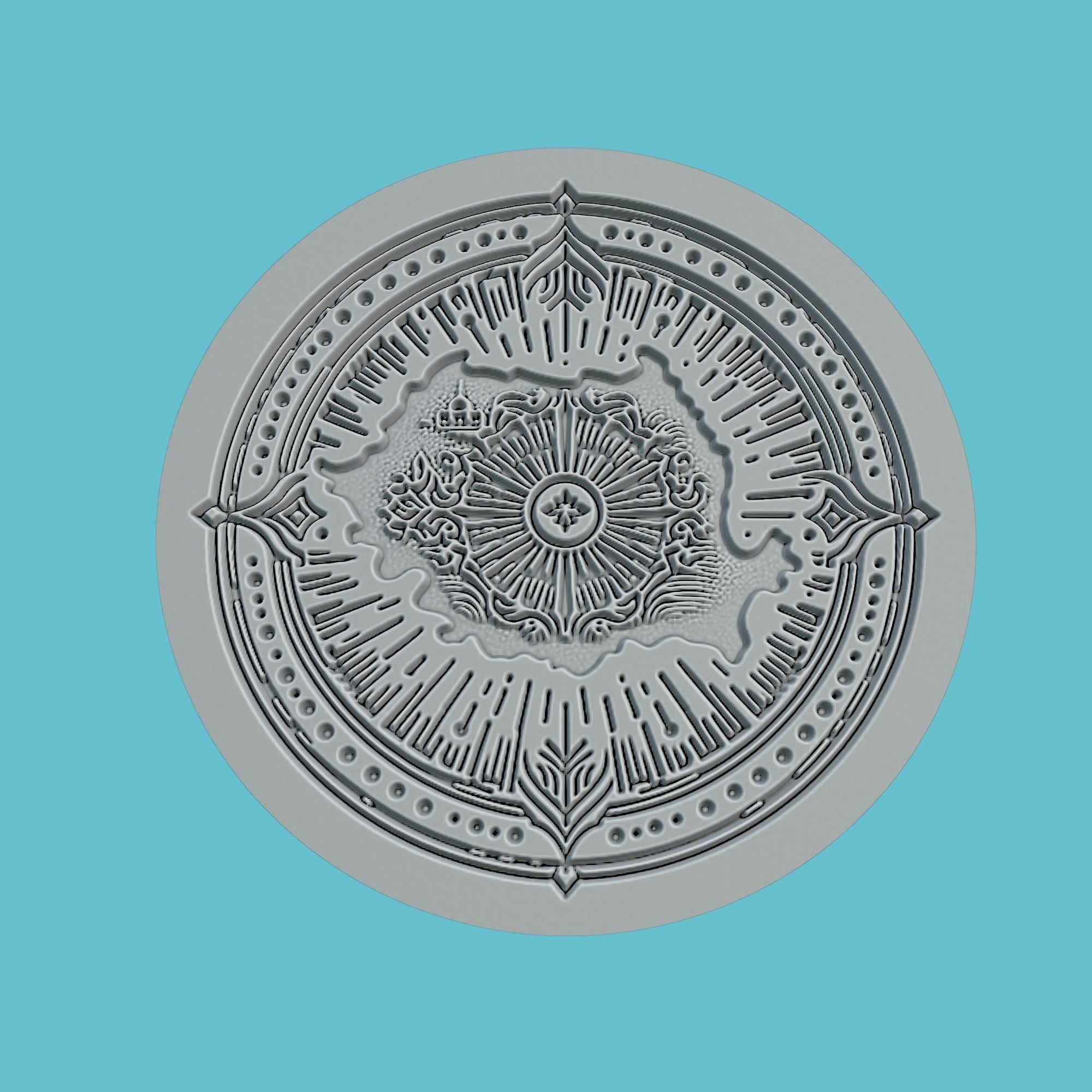 Romania Map Medallion Wall Art Printer 3D print model_2