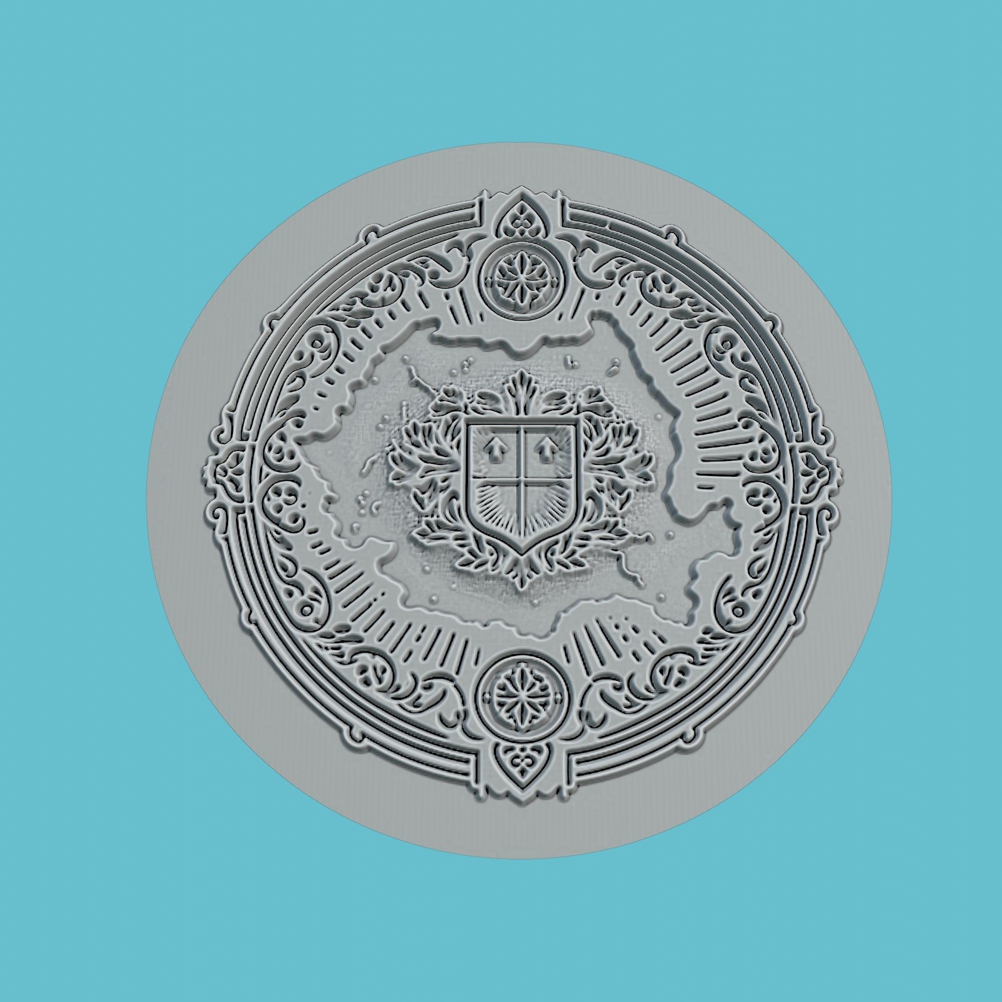 Romania Map Medallion Wall Art Printer 3D print model_2