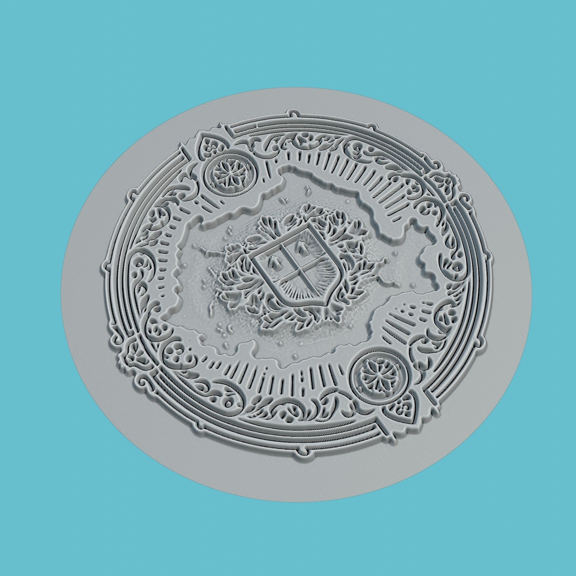 Romania Map Medallion Wall Art Printer 3D print model_3