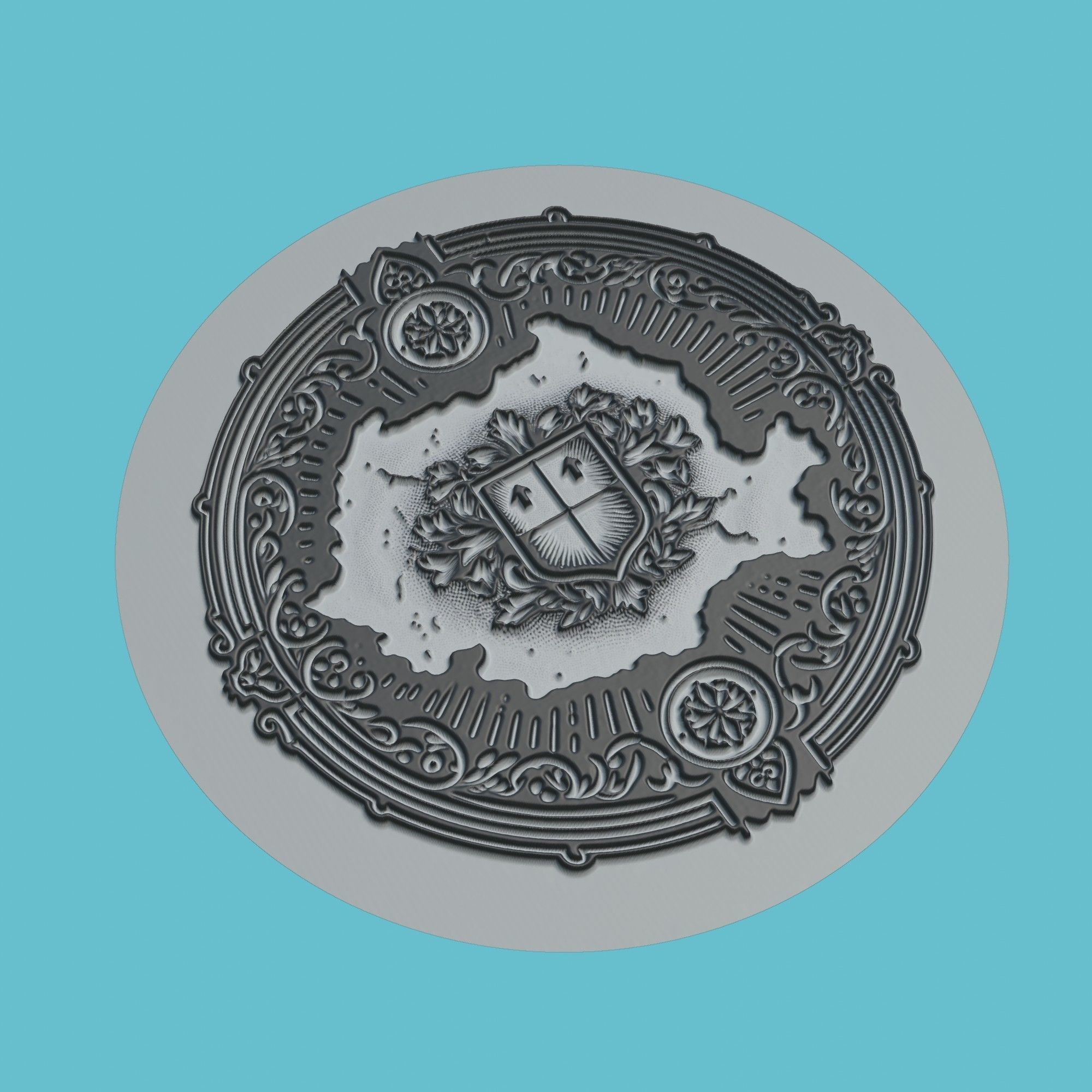 Romania Map Medallion Wall Art Printer 3D print model_1