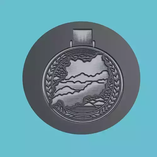 Rwanda Map Medallion Wall Art Printer