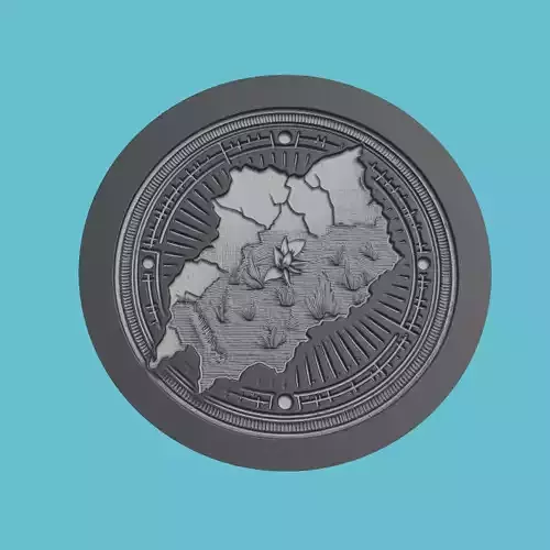 Rwanda Map Medallion Wall Art Printer