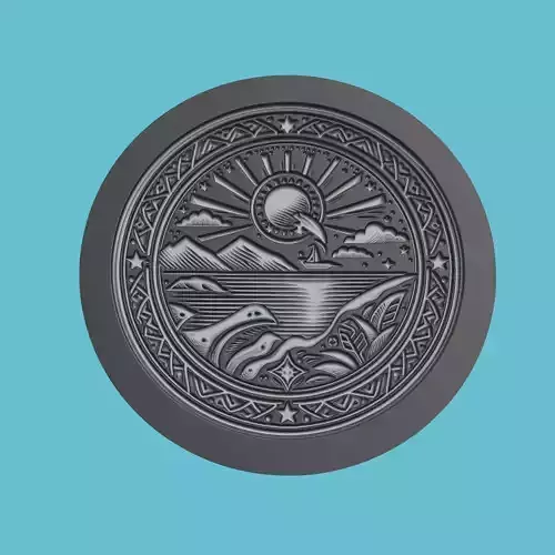 Saint Kitts and Nevis Map Medallion Wall Art Printer