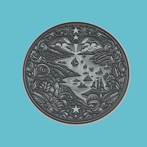 Saint Kitts and Nevis Map Medallion Wall Art Printer 3D print model