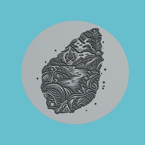 Saint Lucia Map Medallion Wall Art Printer 3D print model