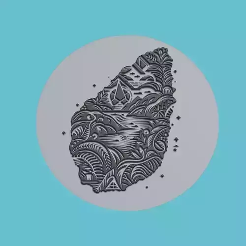 Saint Lucia Map Medallion Wall Art Printer