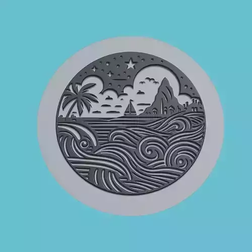 Saint Lucia Map Medallion Wall Art Printer