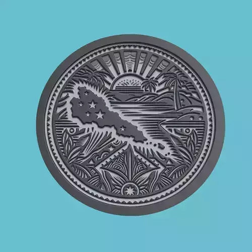 Samoa Map Medallion Wall Art Printer