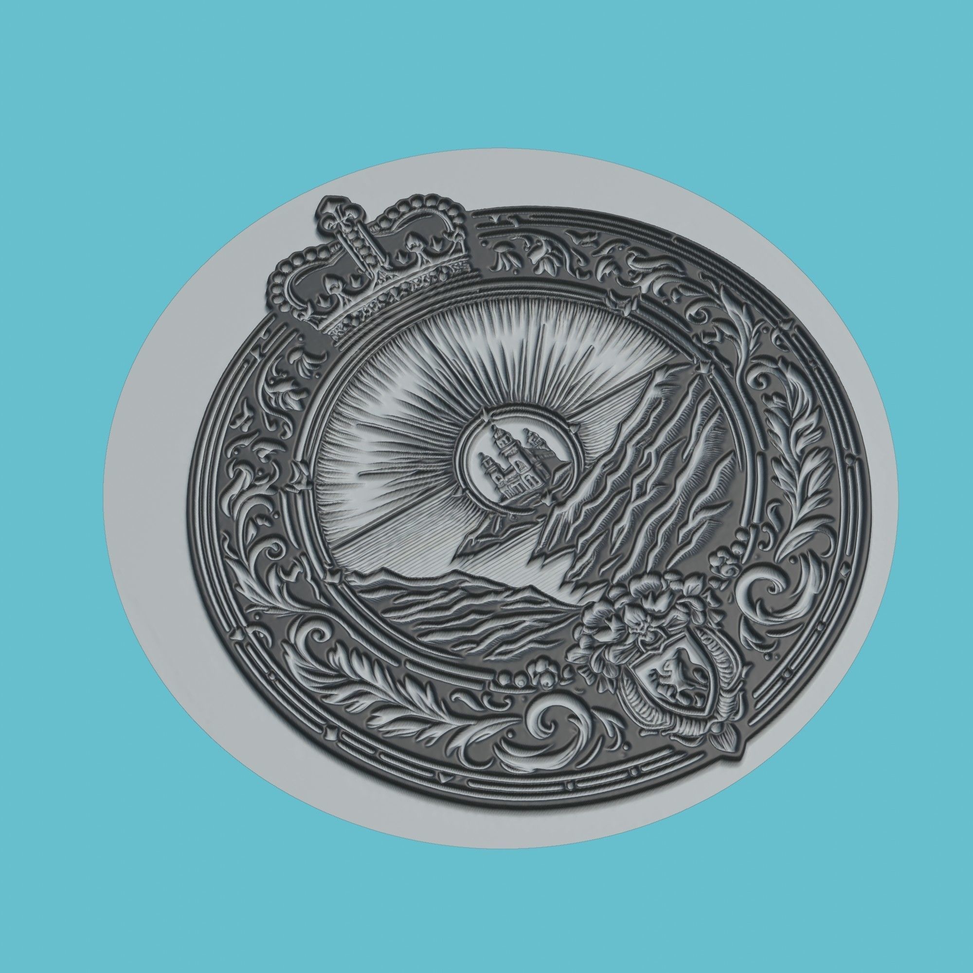 San Marino Map Medallion Wall Art Printer 3D print model_1