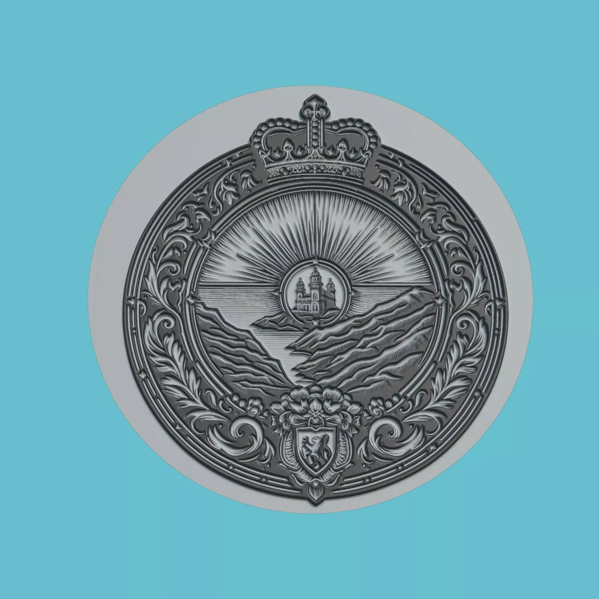 San Marino Map Medallion Wall Art Printer 3D print model_0