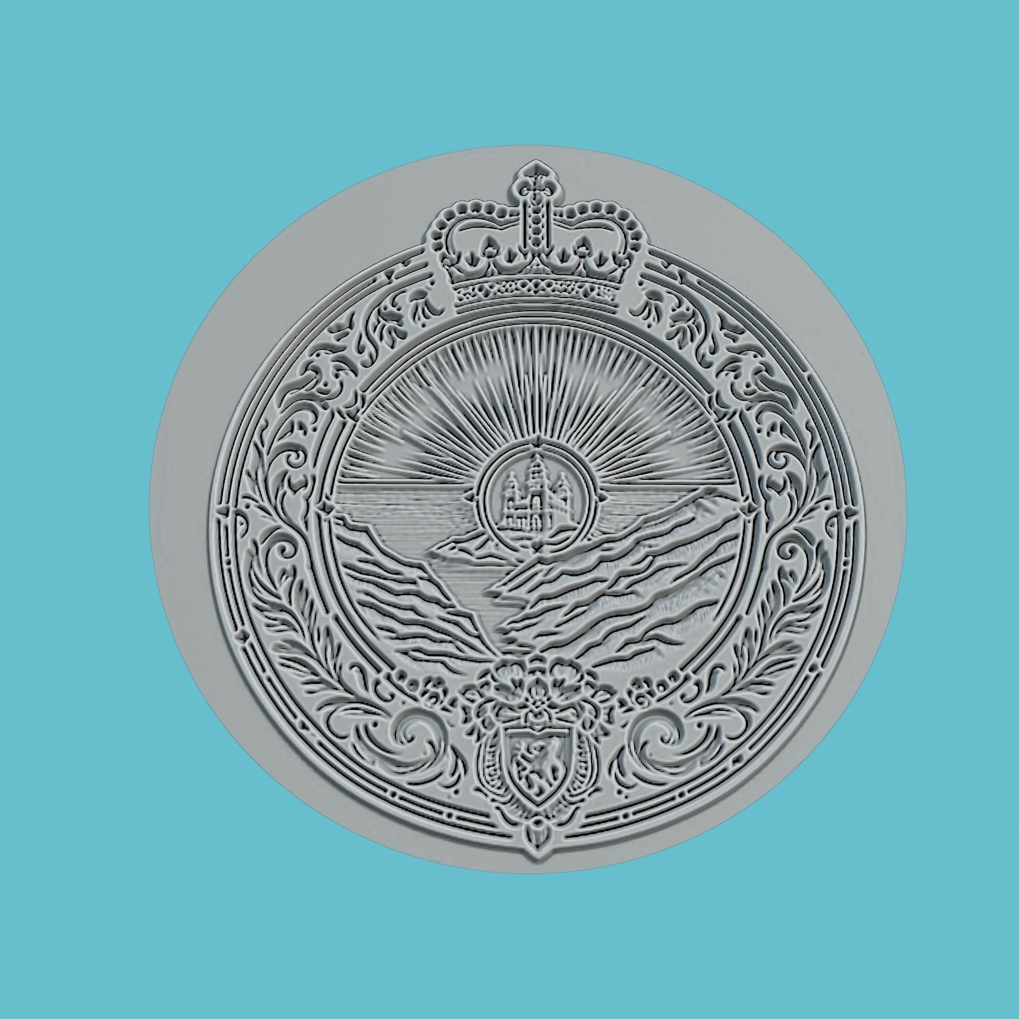 San Marino Map Medallion Wall Art Printer 3D print model_2