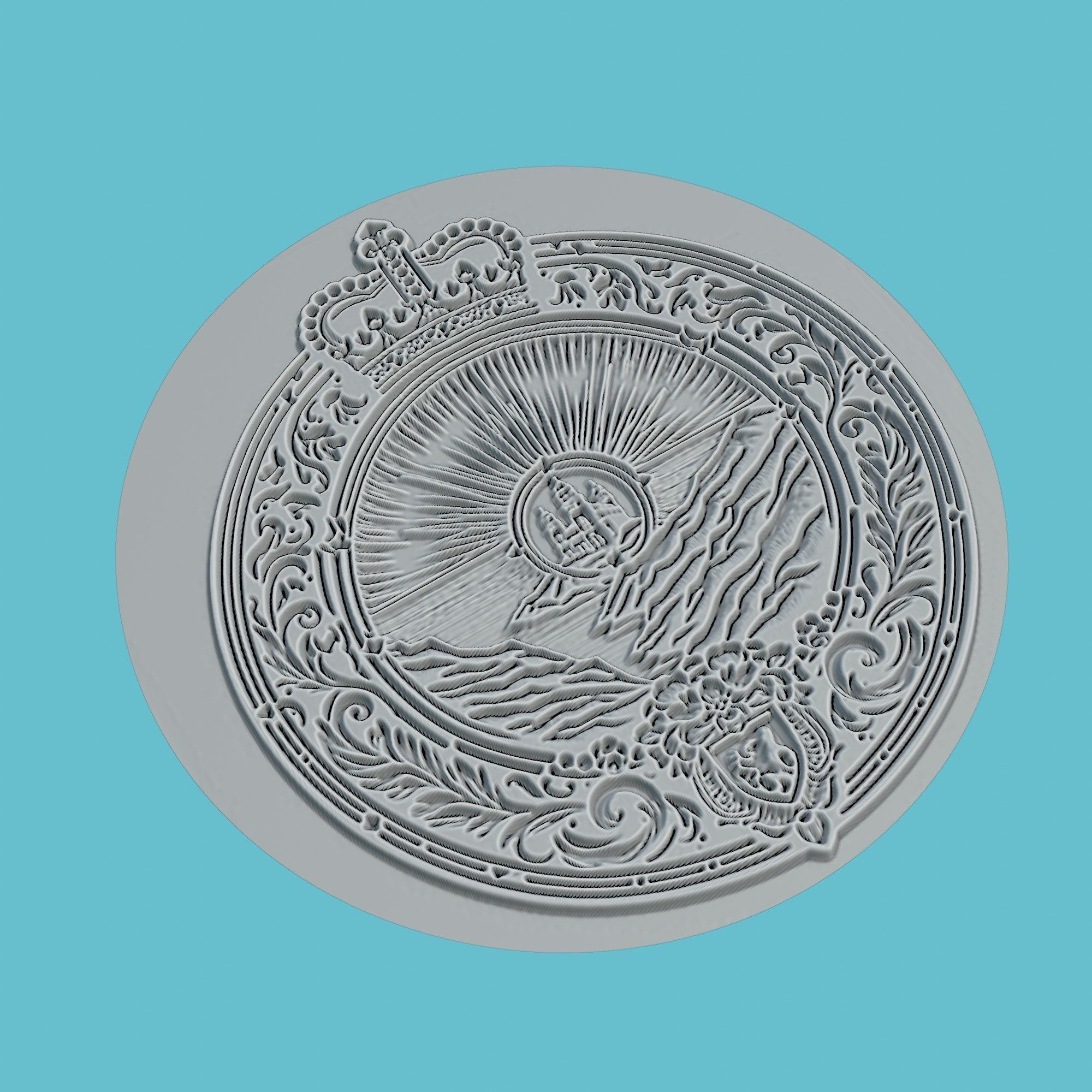 San Marino Map Medallion Wall Art Printer 3D print model_3
