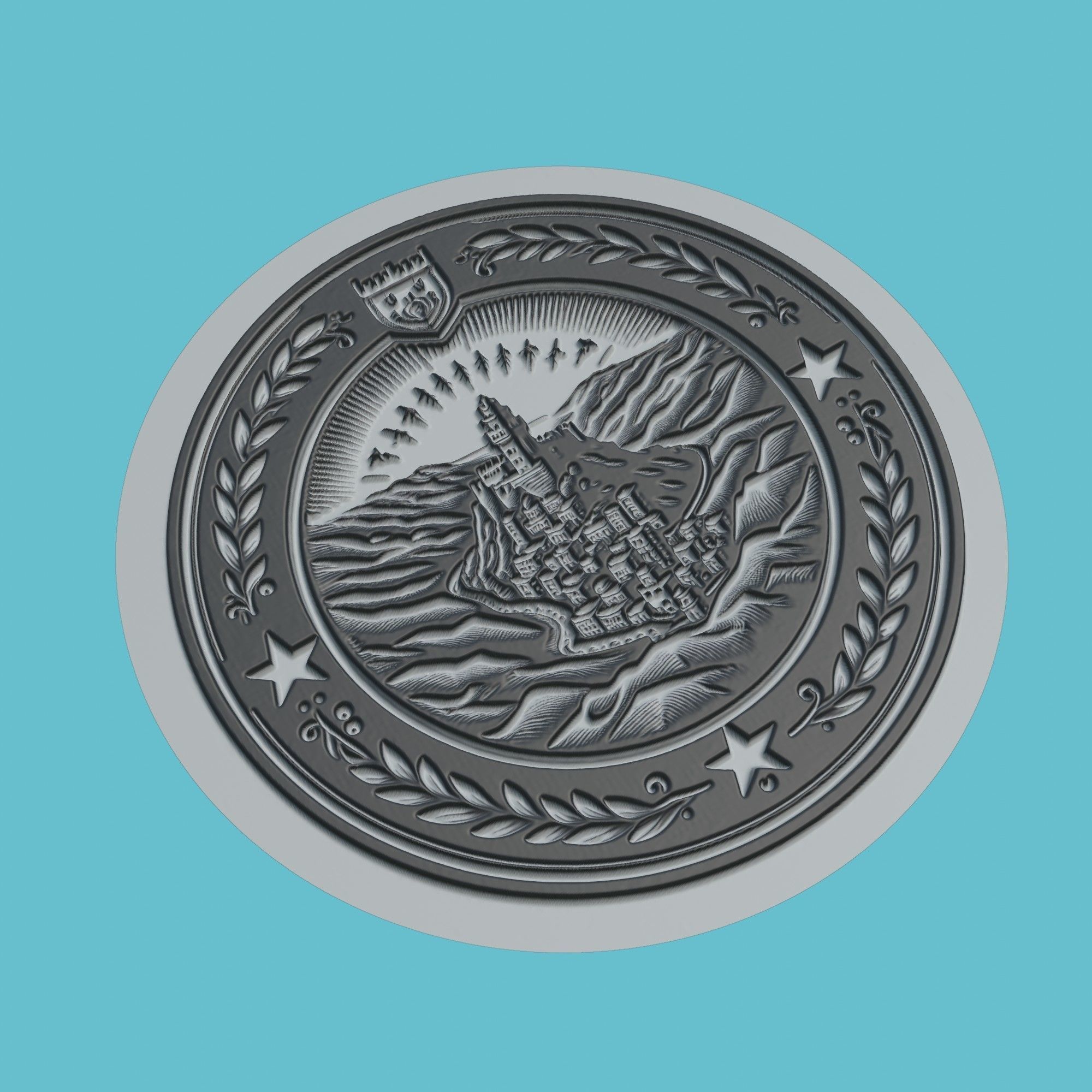 San Marino Map Medallion Wall Art Printer 3D print model_1