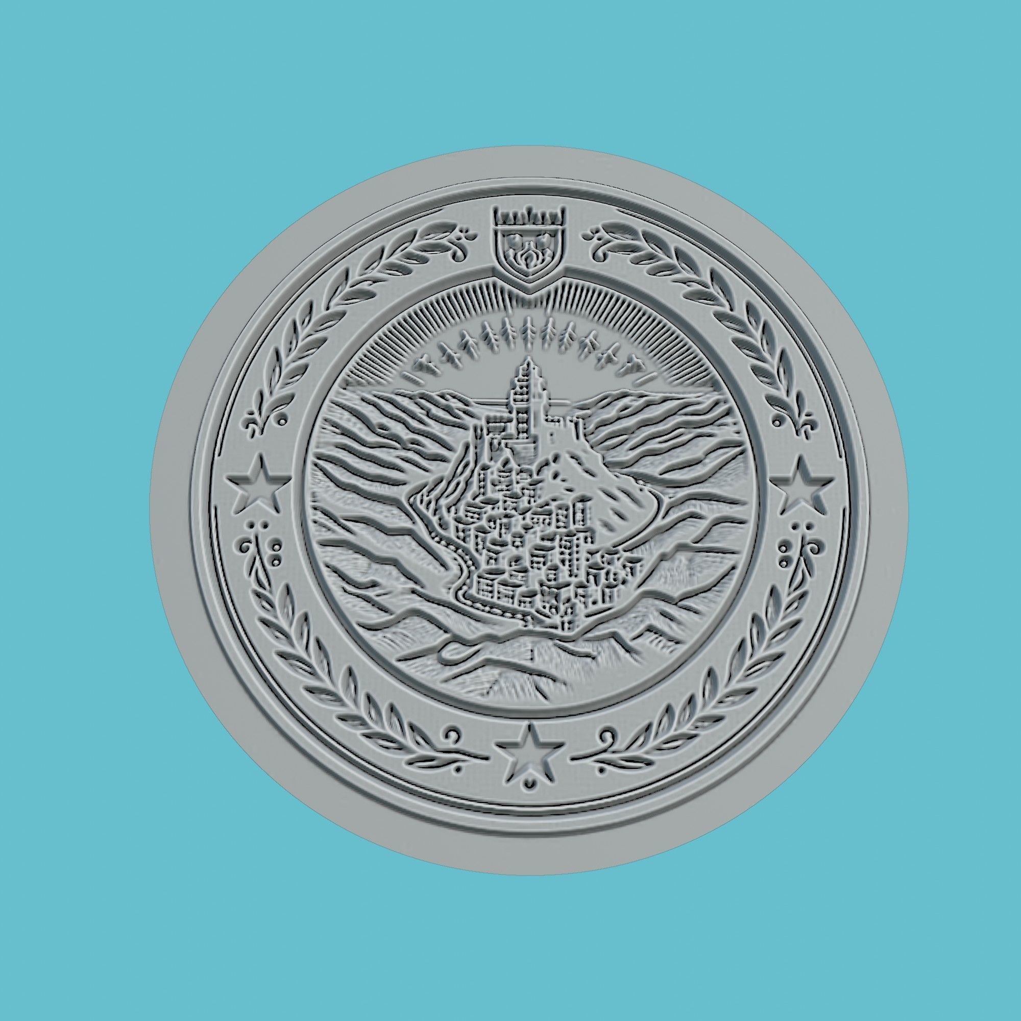 San Marino Map Medallion Wall Art Printer 3D print model_2