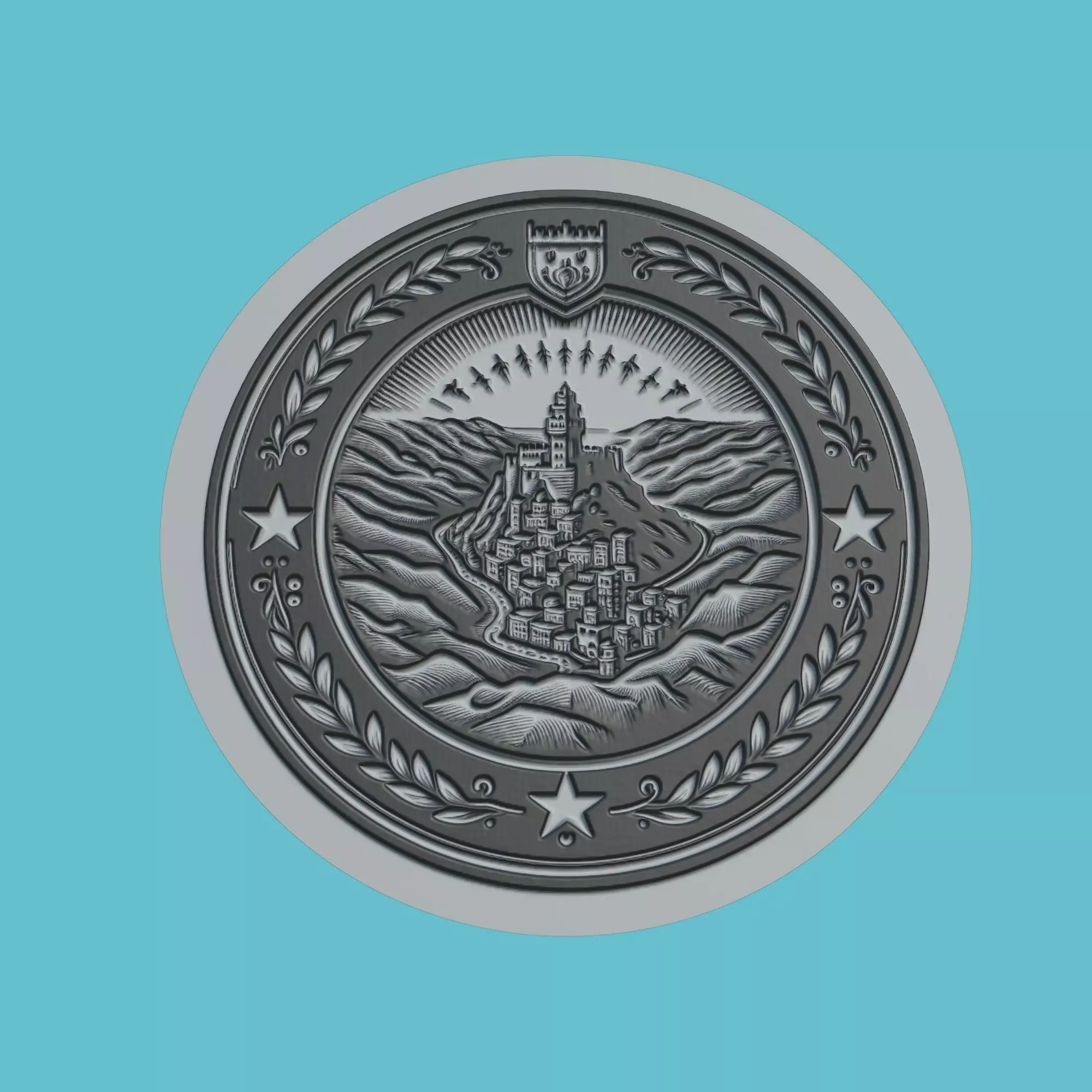 San Marino Map Medallion Wall Art Printer 3D print model_0