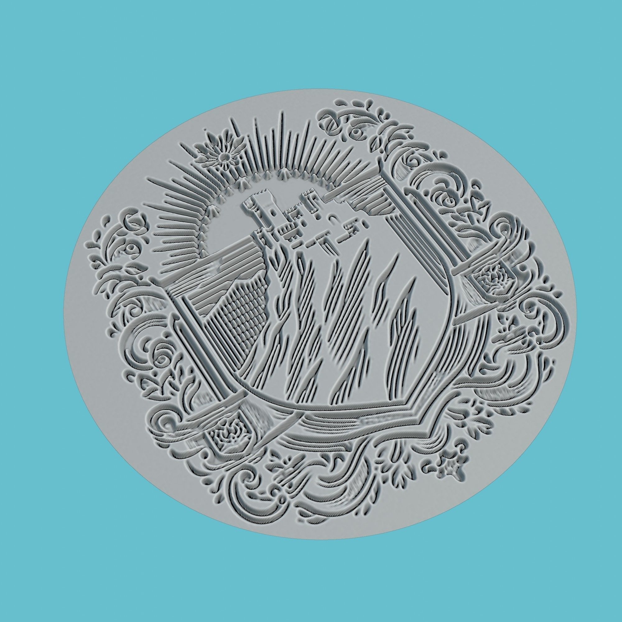 San Marino Map Medallion Wall Art Printer 3D print model_3