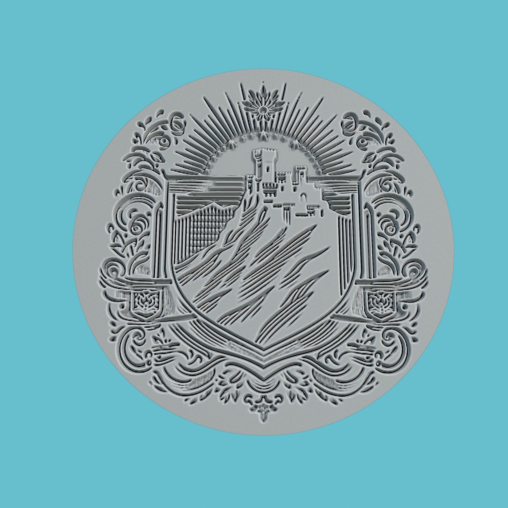 San Marino Map Medallion Wall Art Printer 3D print model_2