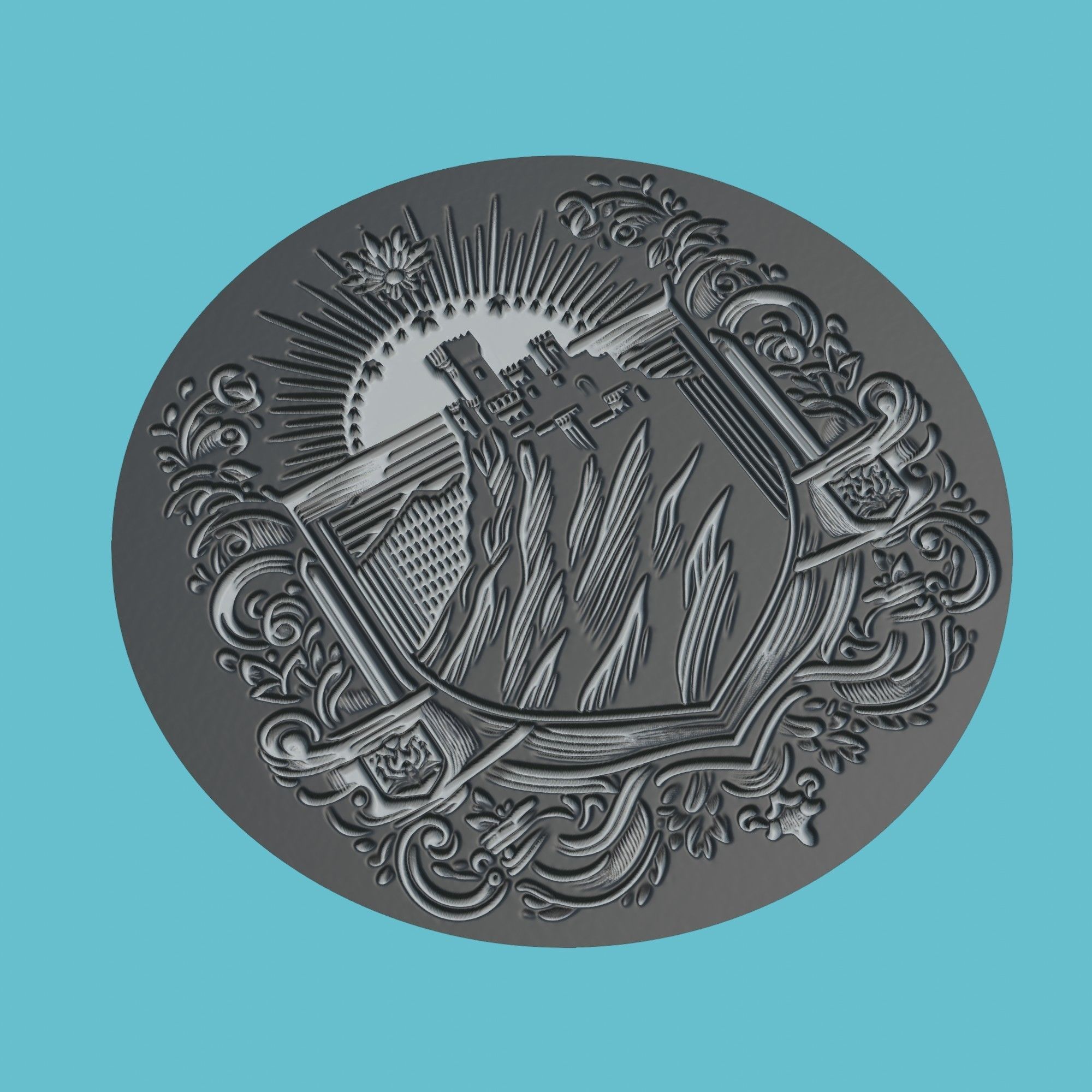 San Marino Map Medallion Wall Art Printer 3D print model_1