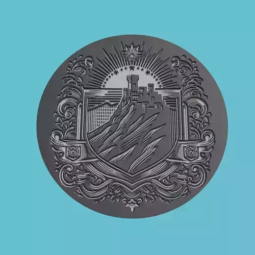 San Marino Map Medallion Wall Art Printer 3D print model