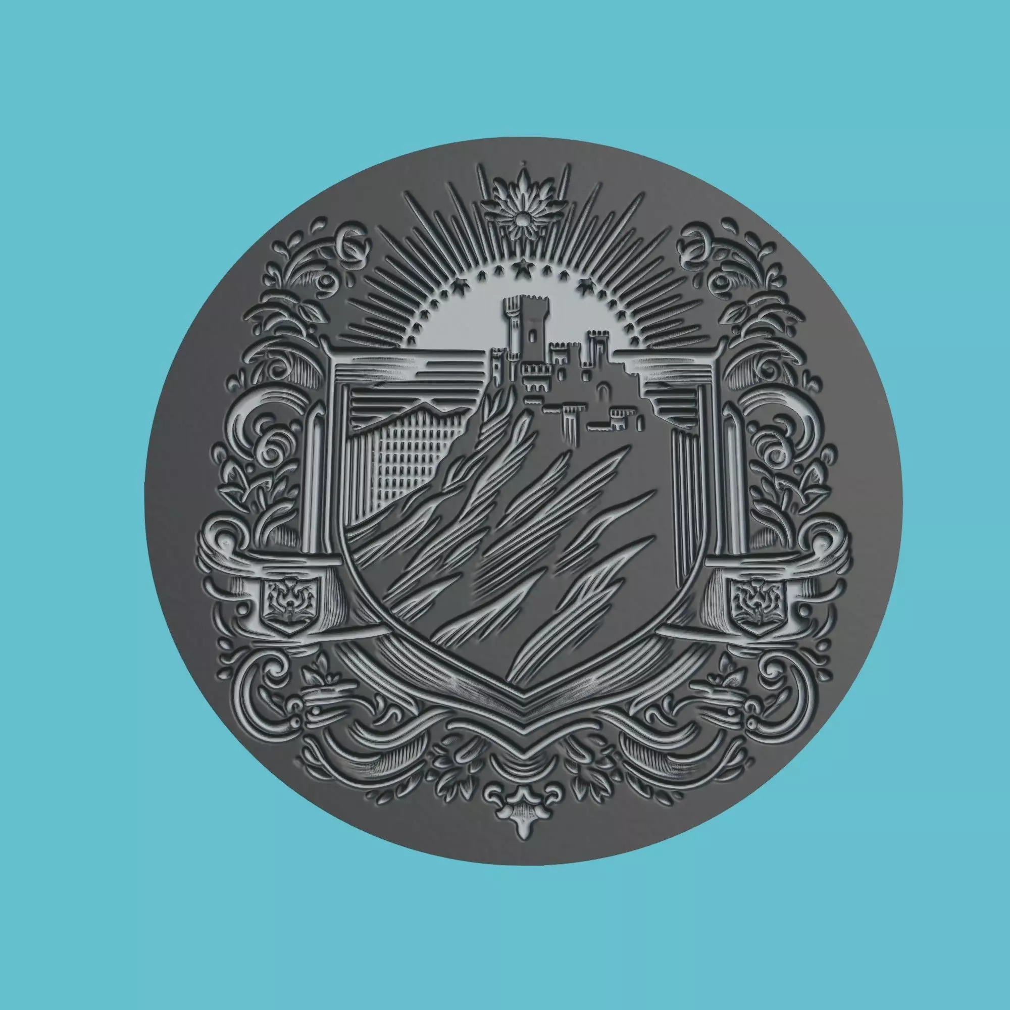 San Marino Map Medallion Wall Art Printer 3D print model_0