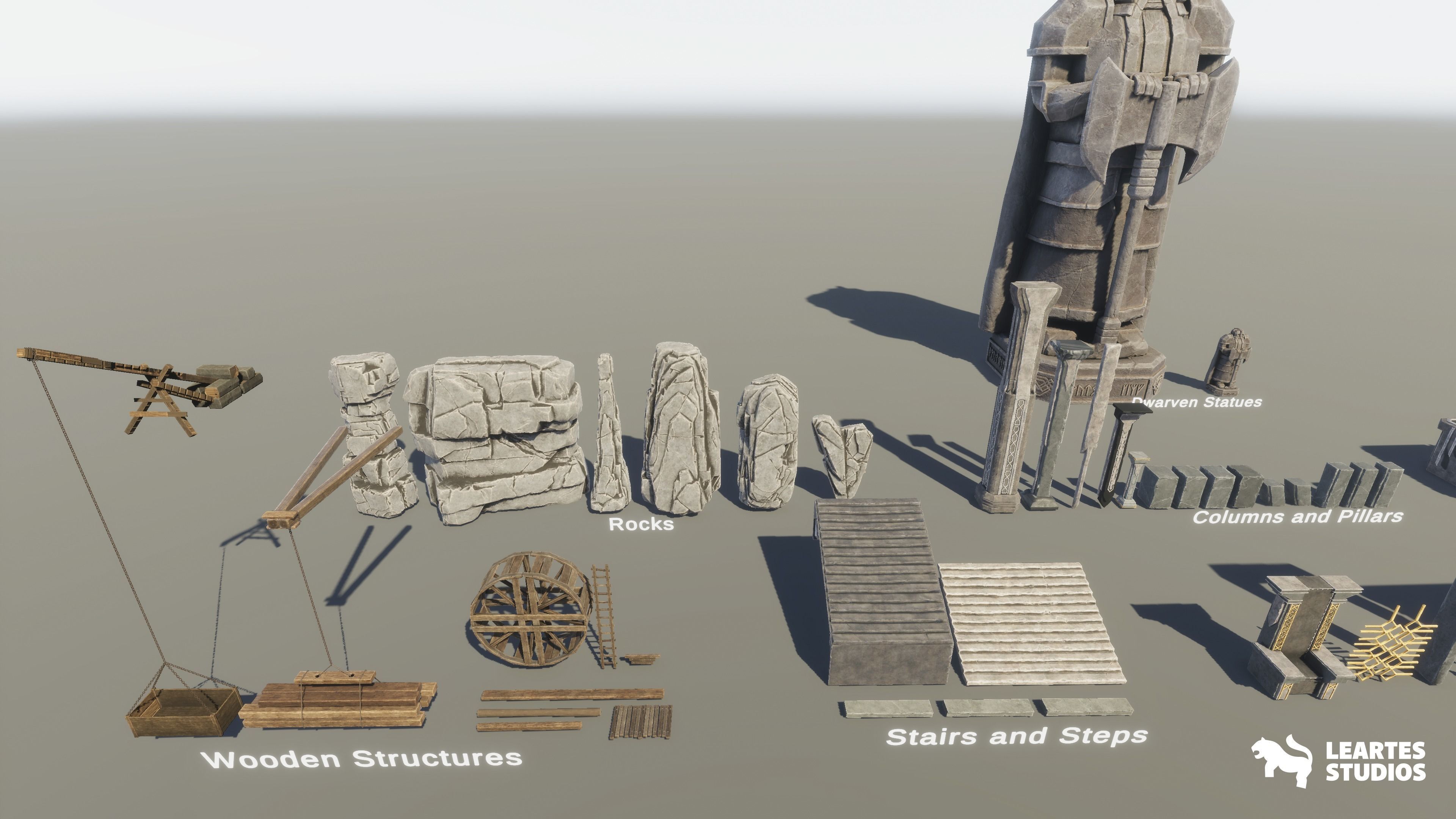 Dwarven Dungeon - Throne Room Low-poly 3D model_8