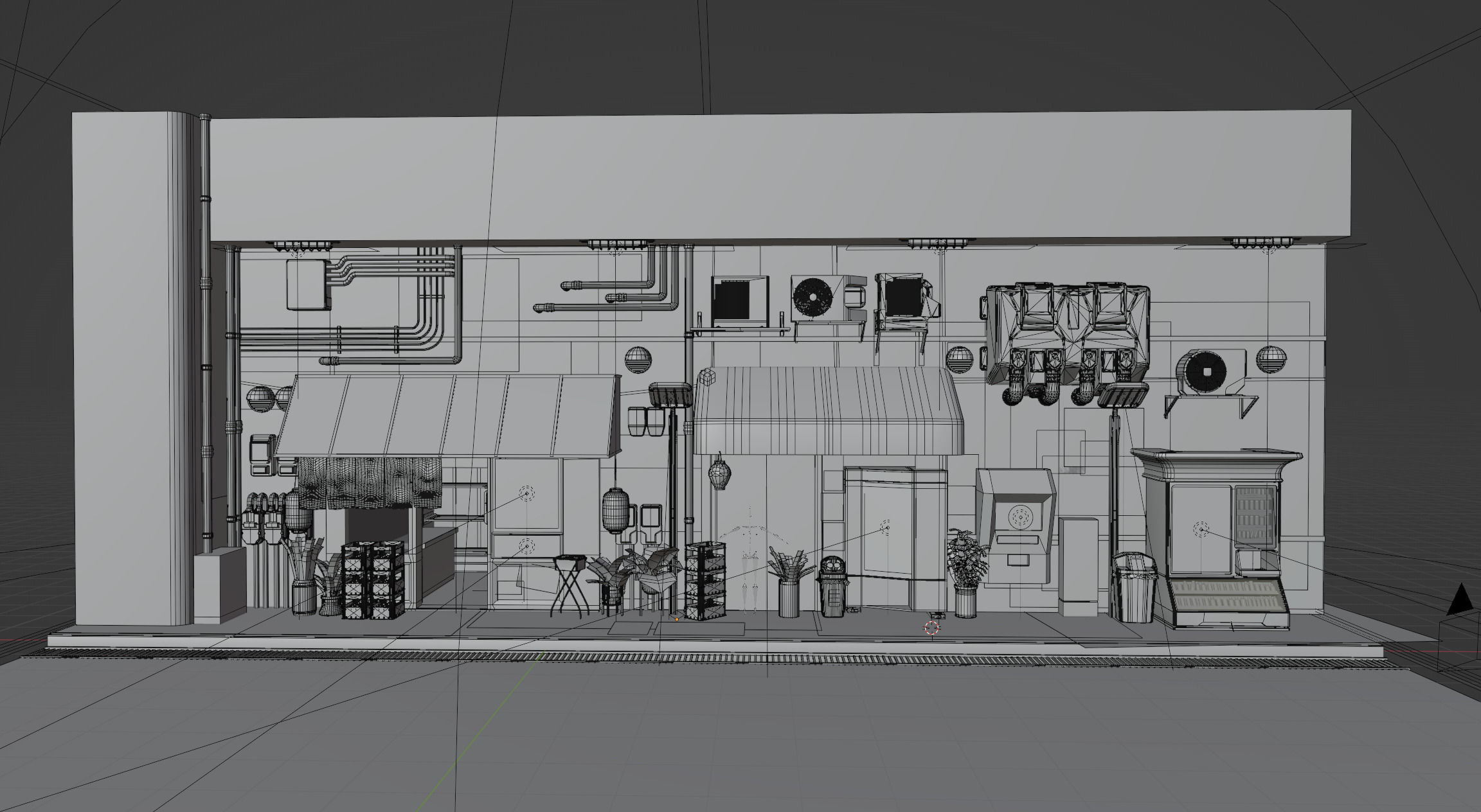 Cyberpunk Street And Vending Machine Low-poly 3D model_17