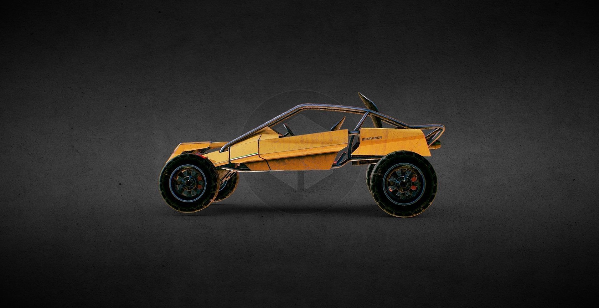Buggy PBR Low-poly 3D model_3