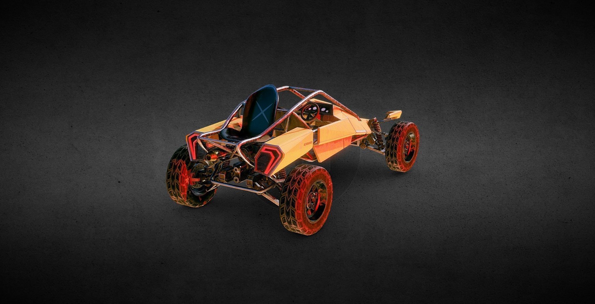 Buggy PBR Low-poly 3D model_5
