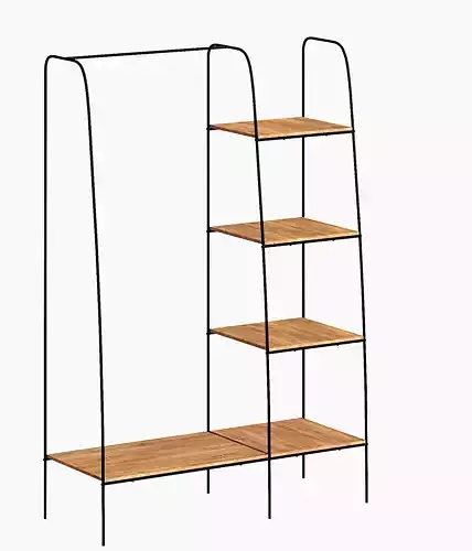 Clothing Rack with Storage Shelves