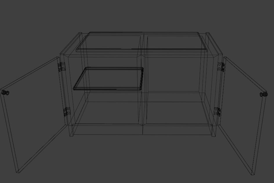 tv and nightstand 3D model_4