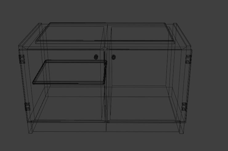 tv and nightstand 3D model_5